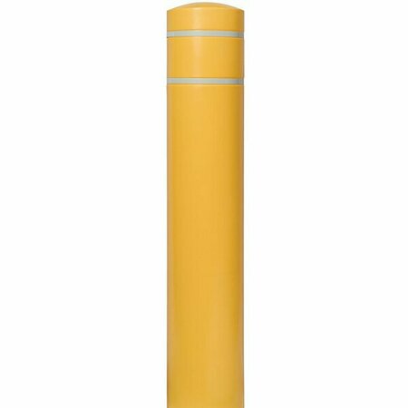 INNOPLAST BollardGard 13 3/16'' x 60'' Yellow Bollard Cover with White Reflective Stripes BC1360YW 269BC1360YW